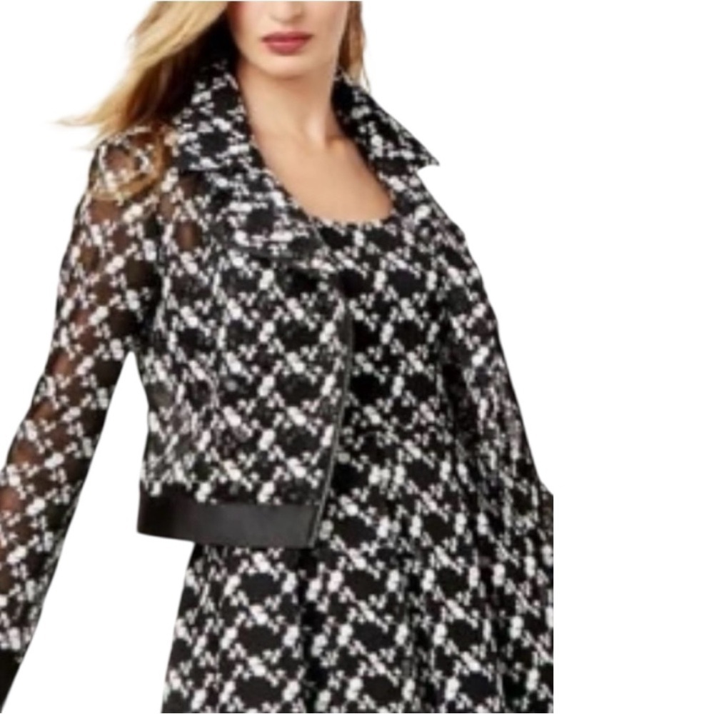 Sachin & Babi Mesh Embroidered Floral Moto Jacket